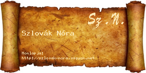 Szlovák Nóra névjegykártya