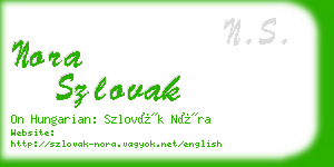 nora szlovak business card